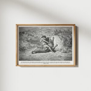 Alternative view of David Slaying Lion Print: Gustave Doré Etching Biblical Art Christian Wall Art (Digital Download)