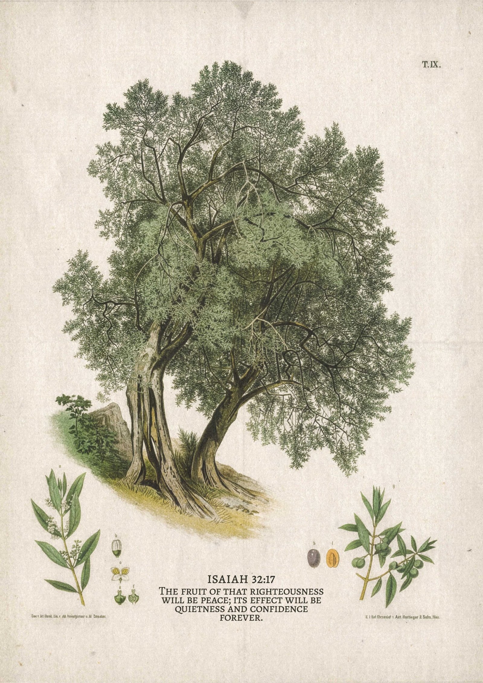 Christian Wall Art Vintage Painting of Olive Tree With Bible Verse About Peace (Digital Download) - Image 7