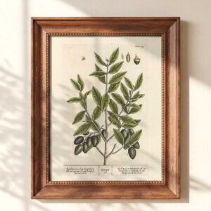 Christian Wall Art Vintage Print of Olive Branch with Romans 5:1 (Digital Download)