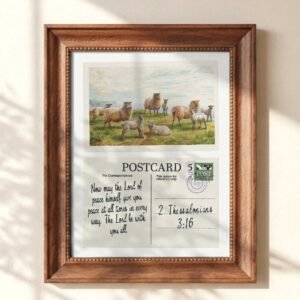Christian Wall Art Peace Postcard Vintage Print (Digital Download)