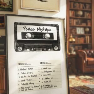 Christian Wall Art Mixtape with Bible Verses About Peace (Digital Download)