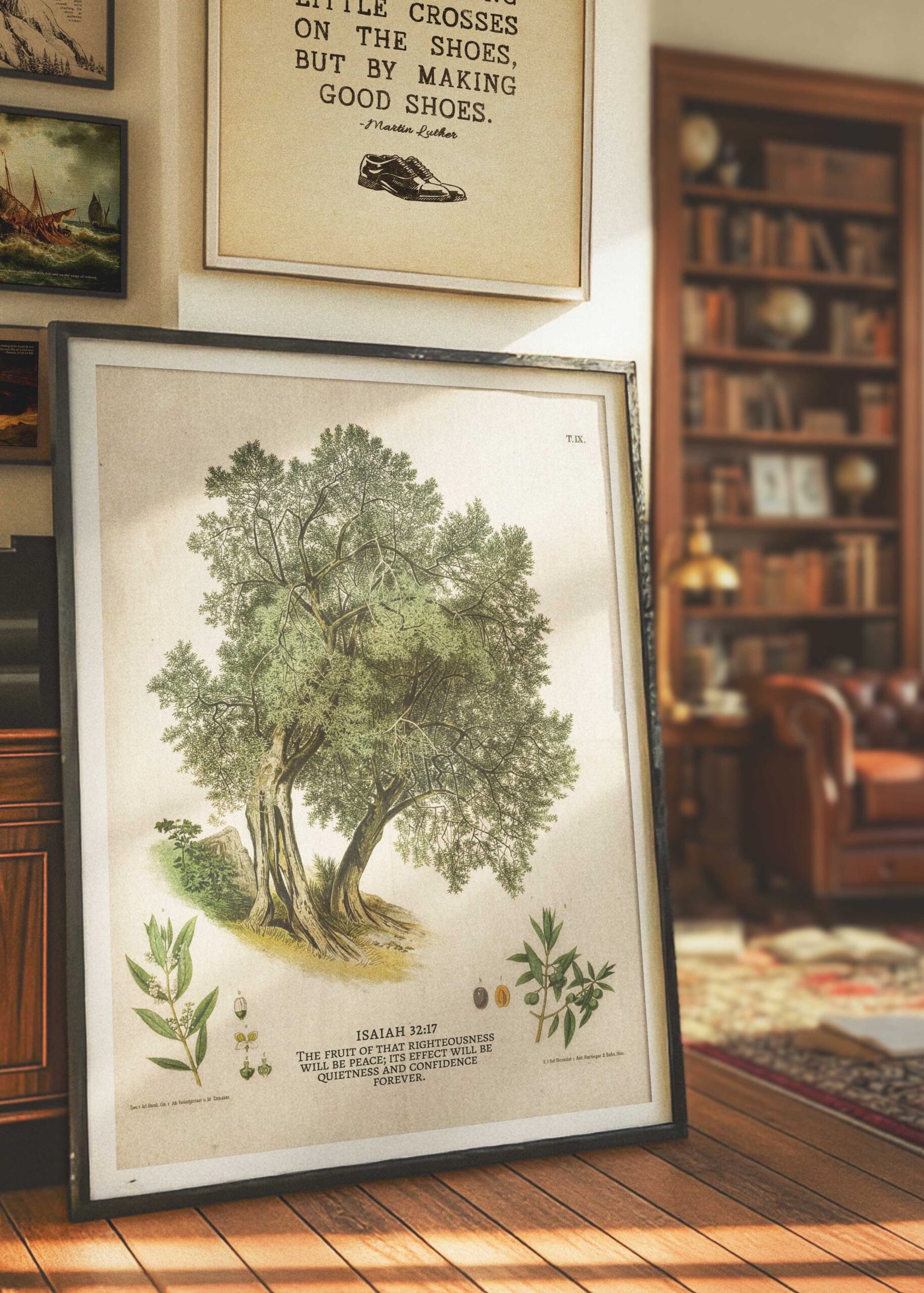 Christian Wall Art Vintage Painting of Olive Tree With Bible Verse About Peace (Digital Download) - Image 6