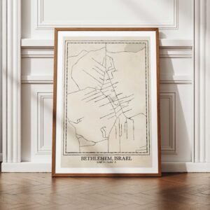 Vintage Bethlehem Israel Map Art: Christian Holy Land Decor Christian Wall Art (Digital Download)