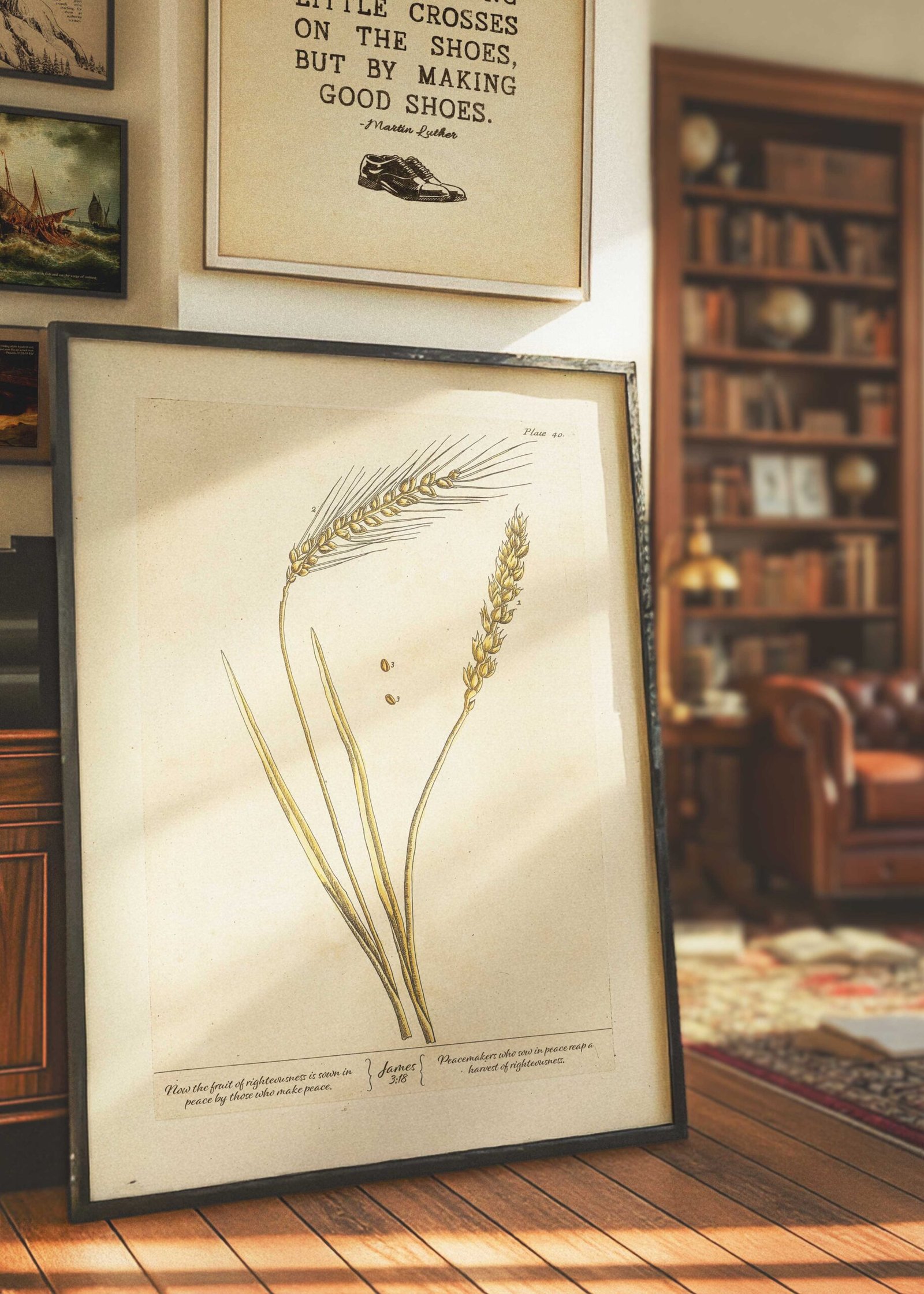 Christian Wall Art James 3:18 Seeds of Peace Vintage Wheat Print (Digital Download) - Image 4