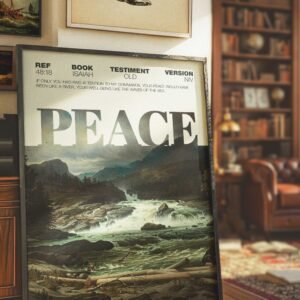 Christian Wall Art Peace Poster Vintage Print (Digital Download)