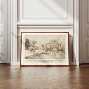 Christian Wall Art Peaceful Dwelling Places Vintage Drawing Printable Art (Digital Download)