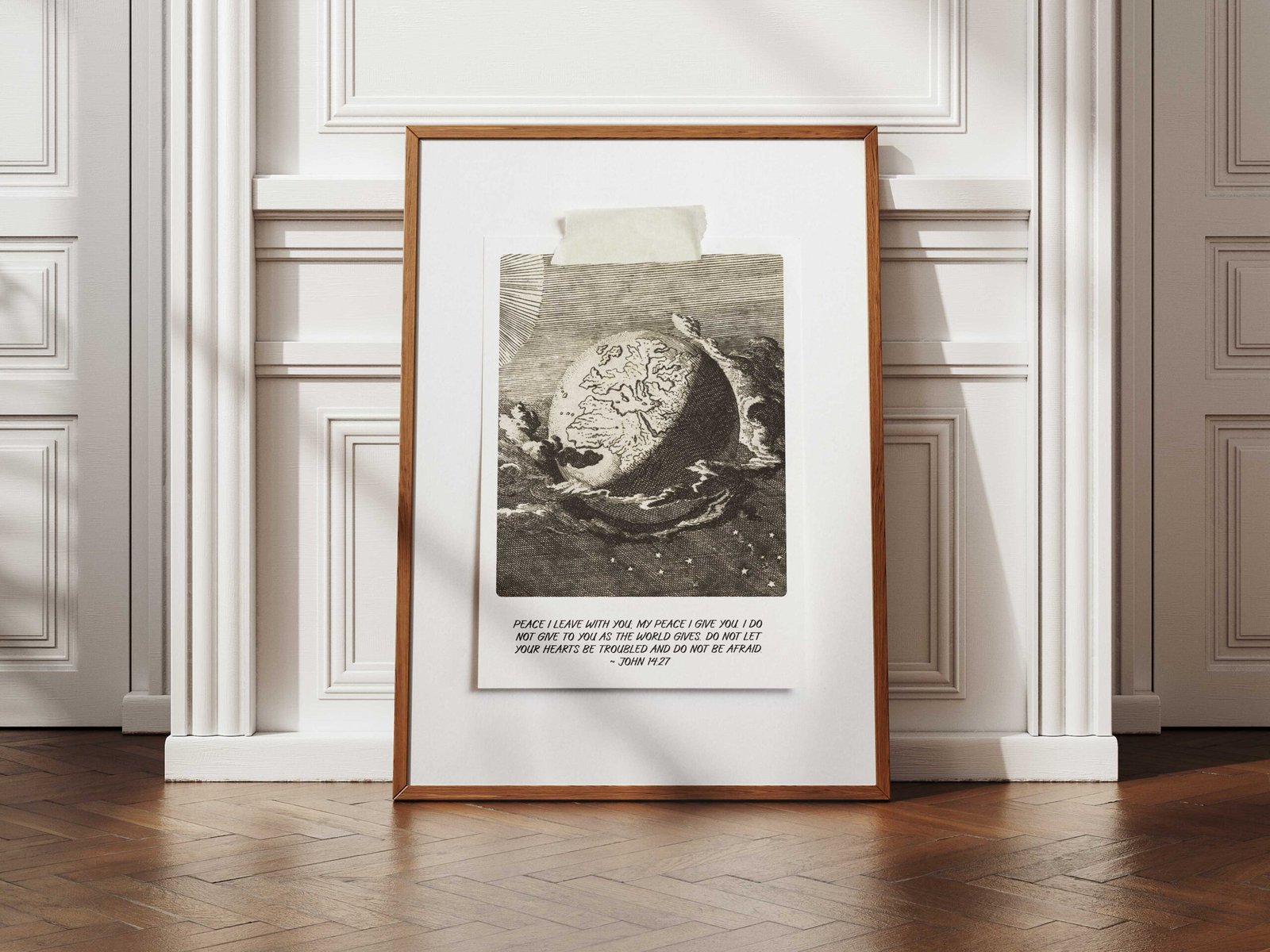 Christian Wall Art Polaroid of the World Jesus Quote About Peace (Digital Download)