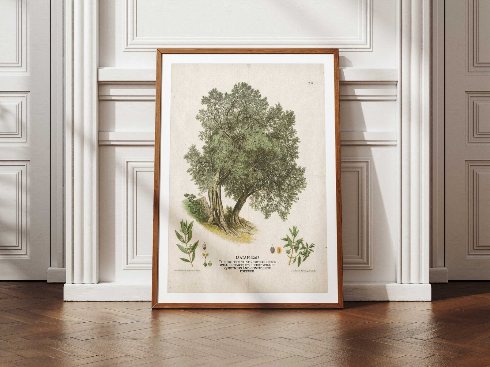 Christian Wall Art Vintage Painting of Olive Tree With Bible Verse About Peace (Digital Download) - Image 2
