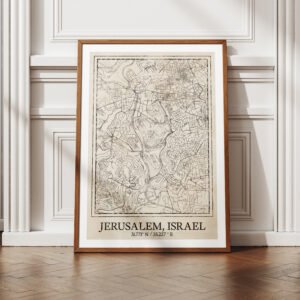 Vintage Jerusalem Map Print: Israel Holy Land Art Christian Wall Art (Digital Download)