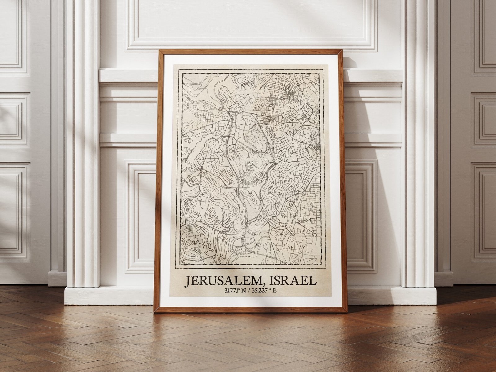 Vintage Jerusalem Map Print: Israel Holy Land Art Christian Wall Art (Digital Download)