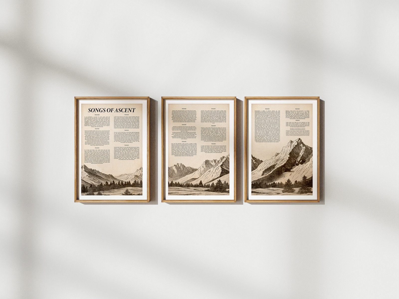 Songs of Ascent Print Set: Vintage Christian Bible Verse Art Christian Wall Art (Digital Download)