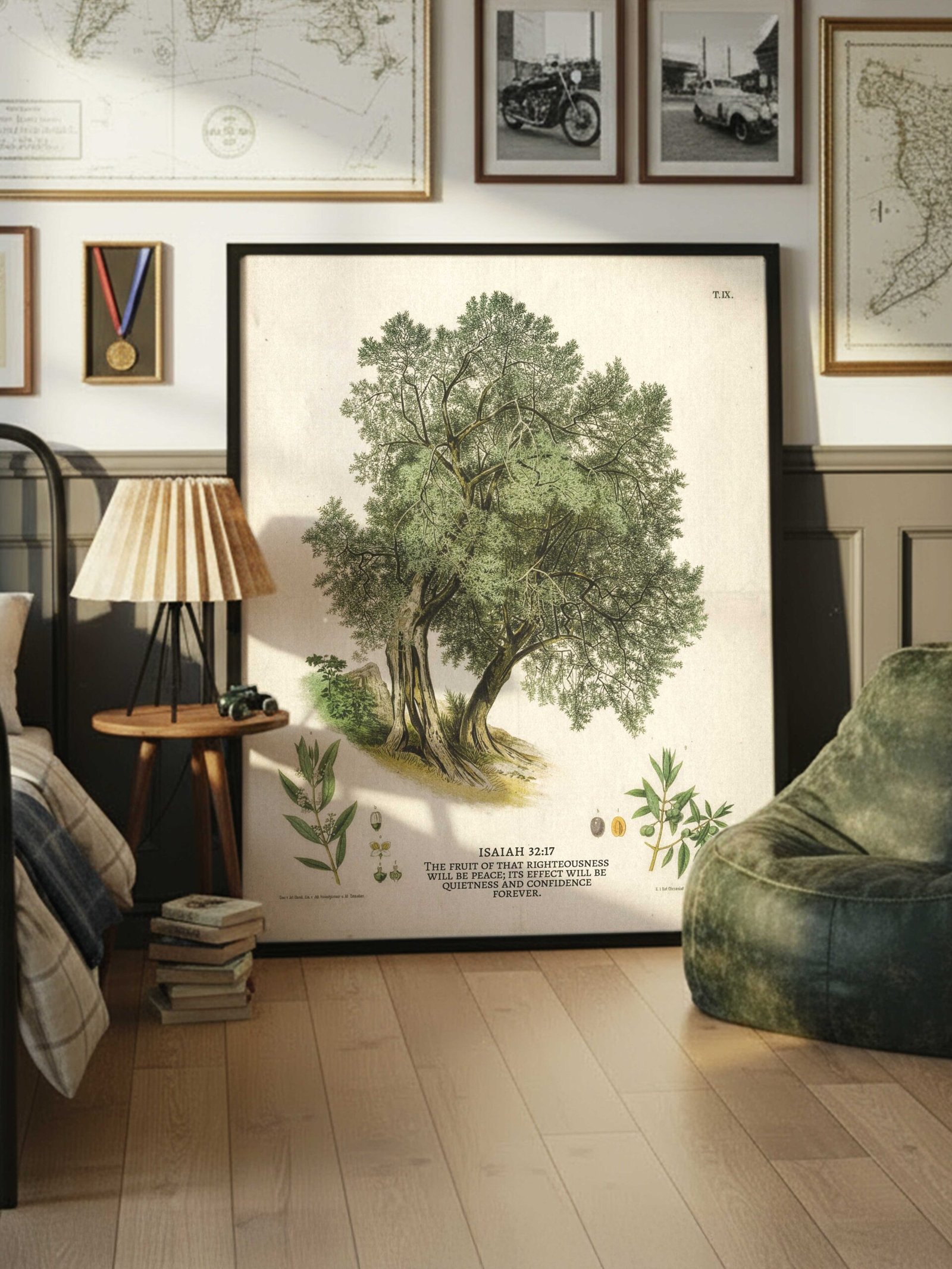 Christian Wall Art Vintage Painting of Olive Tree With Bible Verse About Peace (Digital Download) - Image 5