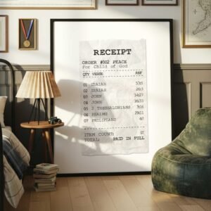 Receipt for Peace Christian Wall Art Vintage Print (Digital Download)