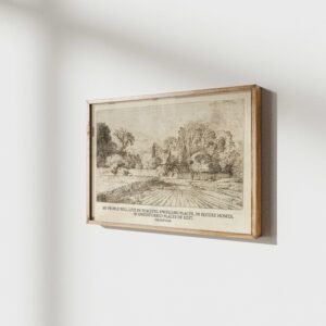 Alternative view of Christian Wall Art Peaceful Dwelling Places Vintage Drawing Printable Art (Digital Download)