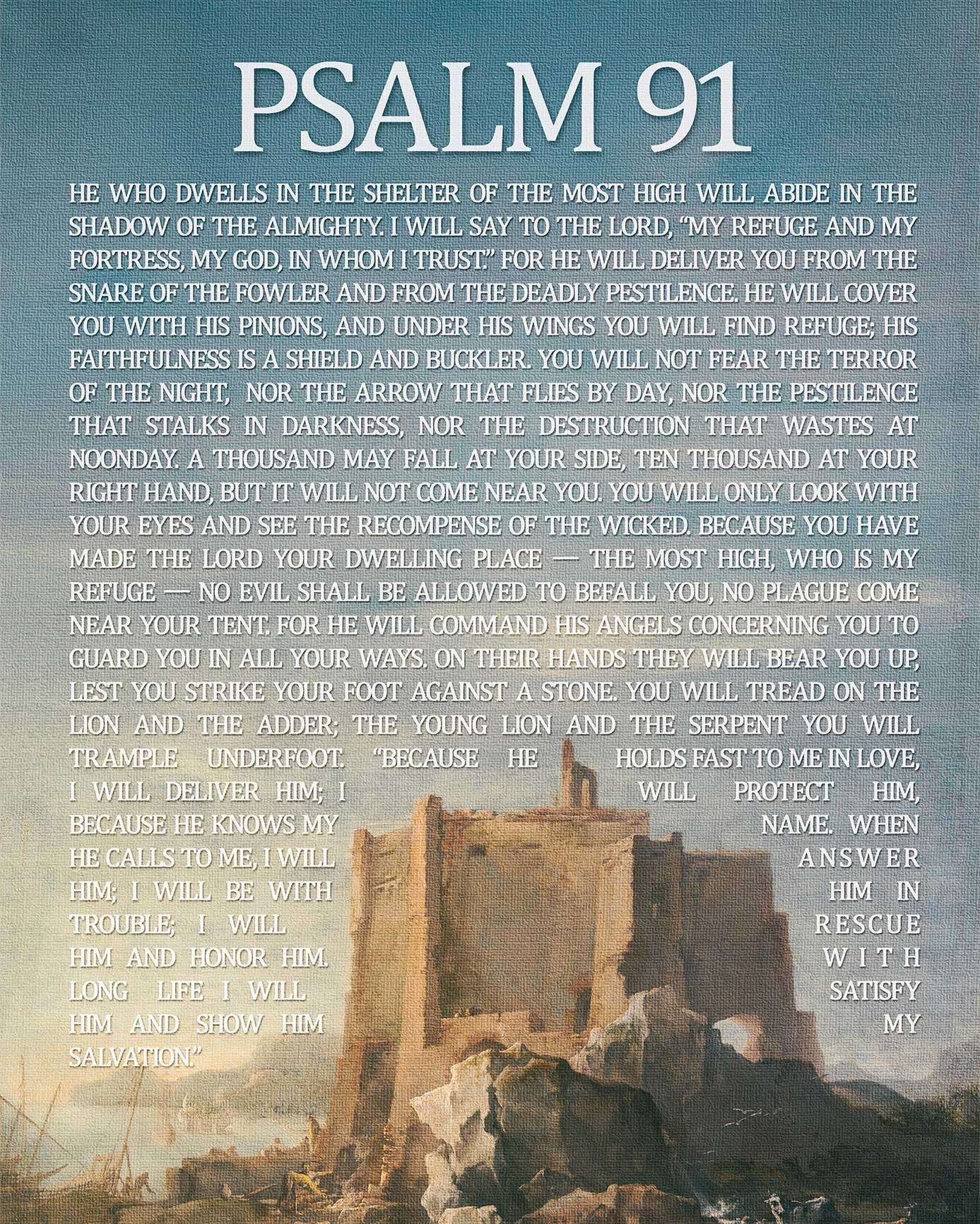 Christian Wall Art Vintage Landscape – Psalm 91 (Digital Download) - Image 5