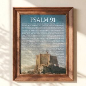 Christian Wall Art Vintage Landscape – Psalm 91 (Digital Download)