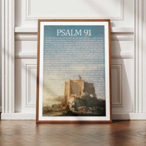Alternative view of Christian Wall Art Vintage Landscape – Psalm 91 (Digital Download)