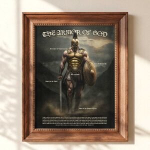 Armor of God Warrior Print: Vintage Christian Wall Art (Digital Download)