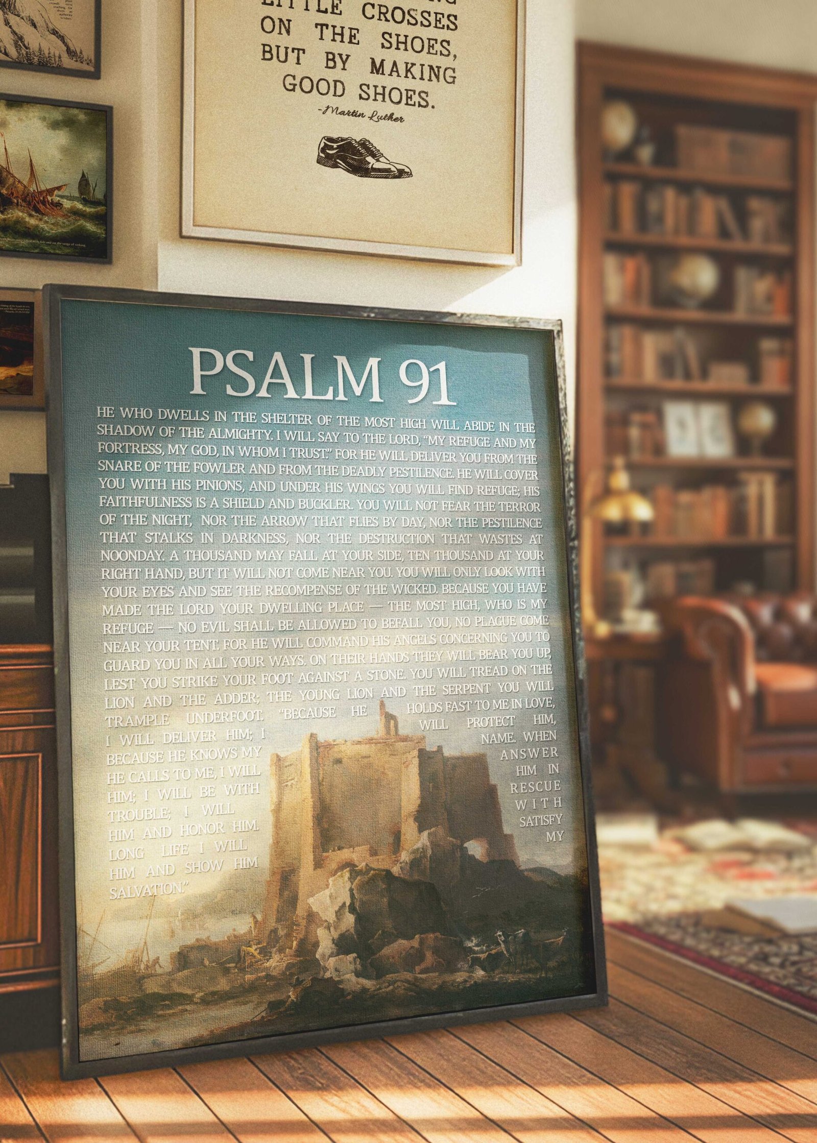 Christian Wall Art Vintage Landscape – Psalm 91 (Digital Download) - Image 3