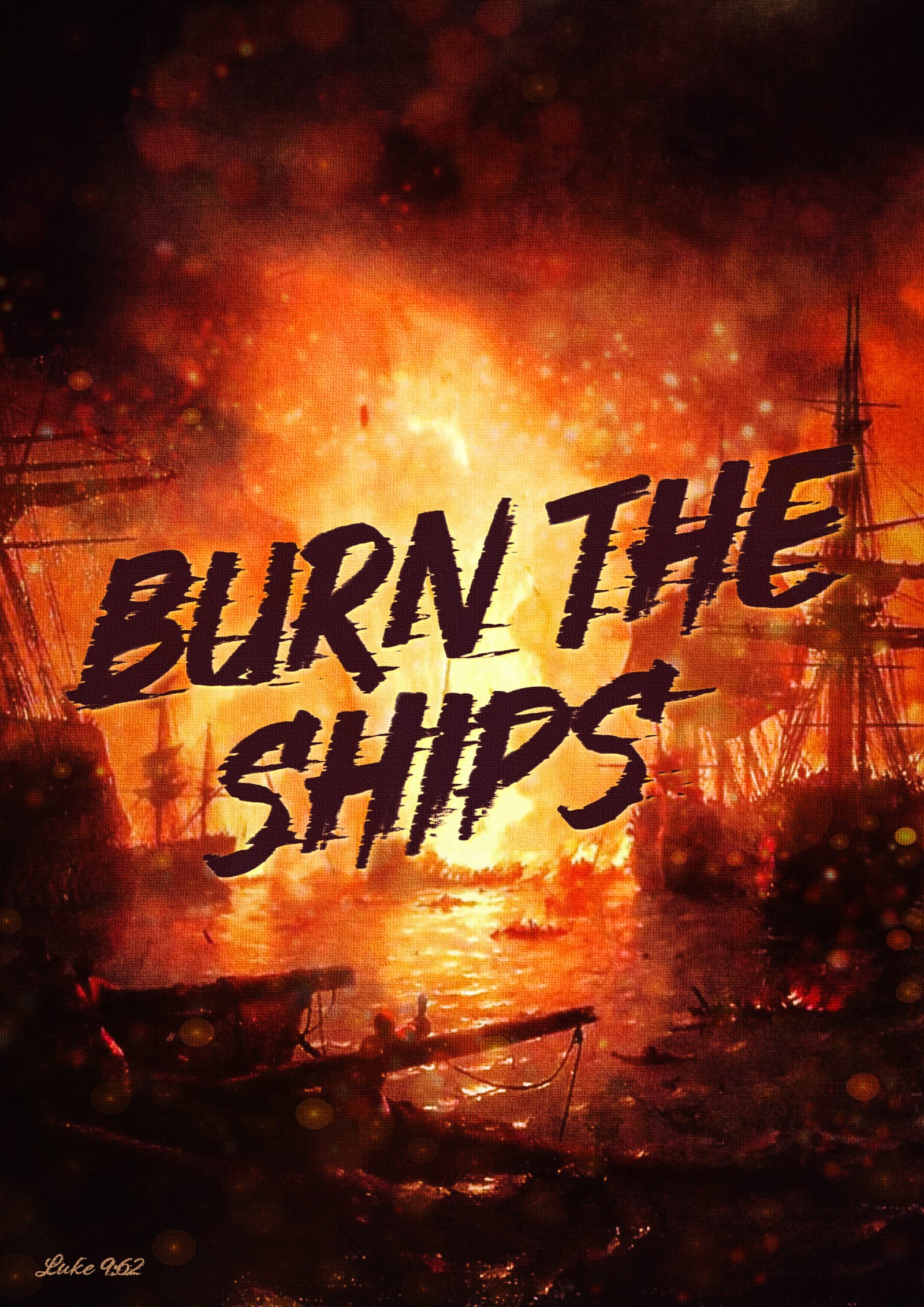 Luke 9:62 Christian Wall Art Burn The Ships Digital Print Vintage Naval Battle Scene Masculine Faith Decor Printable Download Decor For Men - Image 5