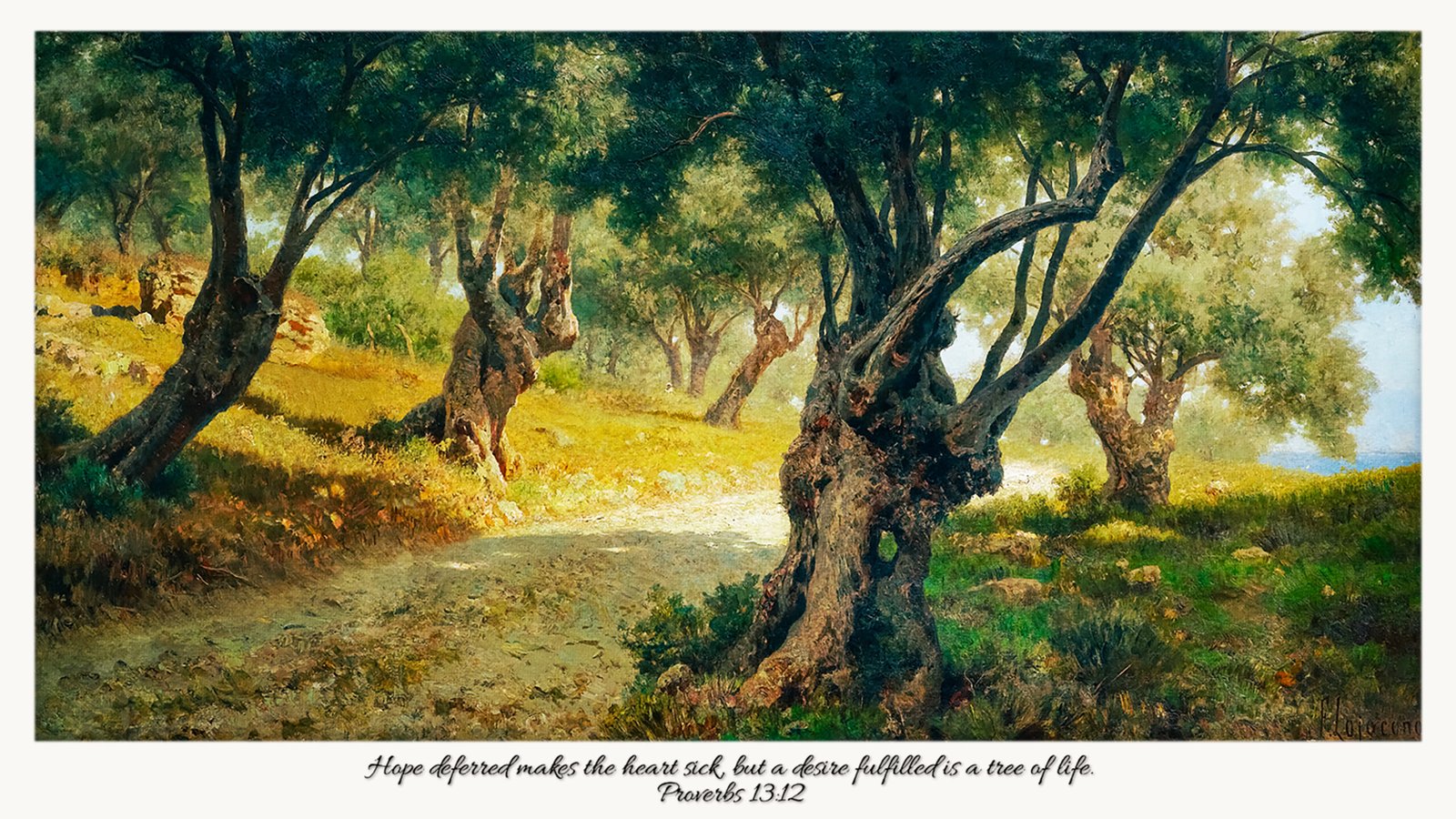 Proverbs 13:12 Bible Verse Samsung Frame TV Art Rustic Olive Grove DIGITAL Print Vintage Christian Wall Art - Image 3