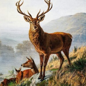 Alternative view of Psalm 42:1 Christian Wall Art Vintage Stag Print Digital Scripture Wall Print Vintage Decor for Men Royal Stag by Carl Friedrich Deiker