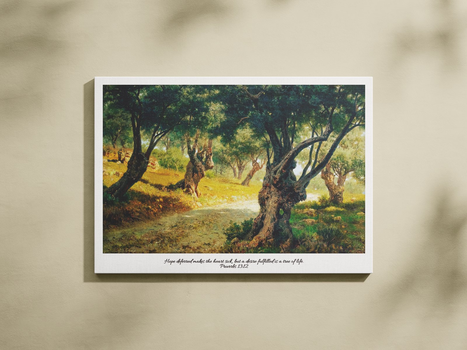 Proverbs 13:12 Bible Verse Rustic Olive Grove DIGITAL Print Vintage Christian Wall Art The Olive Grove, Palermo by Francesco Lojacono - Image 2
