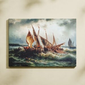 Alternative view of Luke 5:7 "Breaking Nets"  Christian Wall Art Bible Verse Art Vintage Fishing Boats Christian Wall Decor for Men