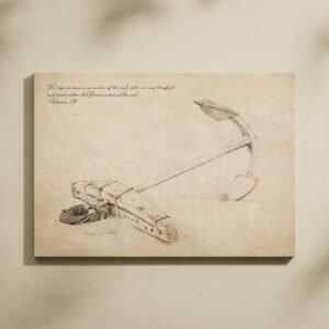 Alternative view of Hebrews 6:19 Anchor Sketch Digital Art Print Vintage Nautical Bible Verse Art Christian Wall Art
