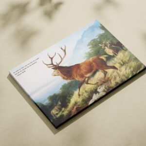 Alternative view of Psalm 18:33 Vintage Digital Art Print He Makes My Feet Like a Deer Christian Wall Art Painting by Deiker Carl Friedrich