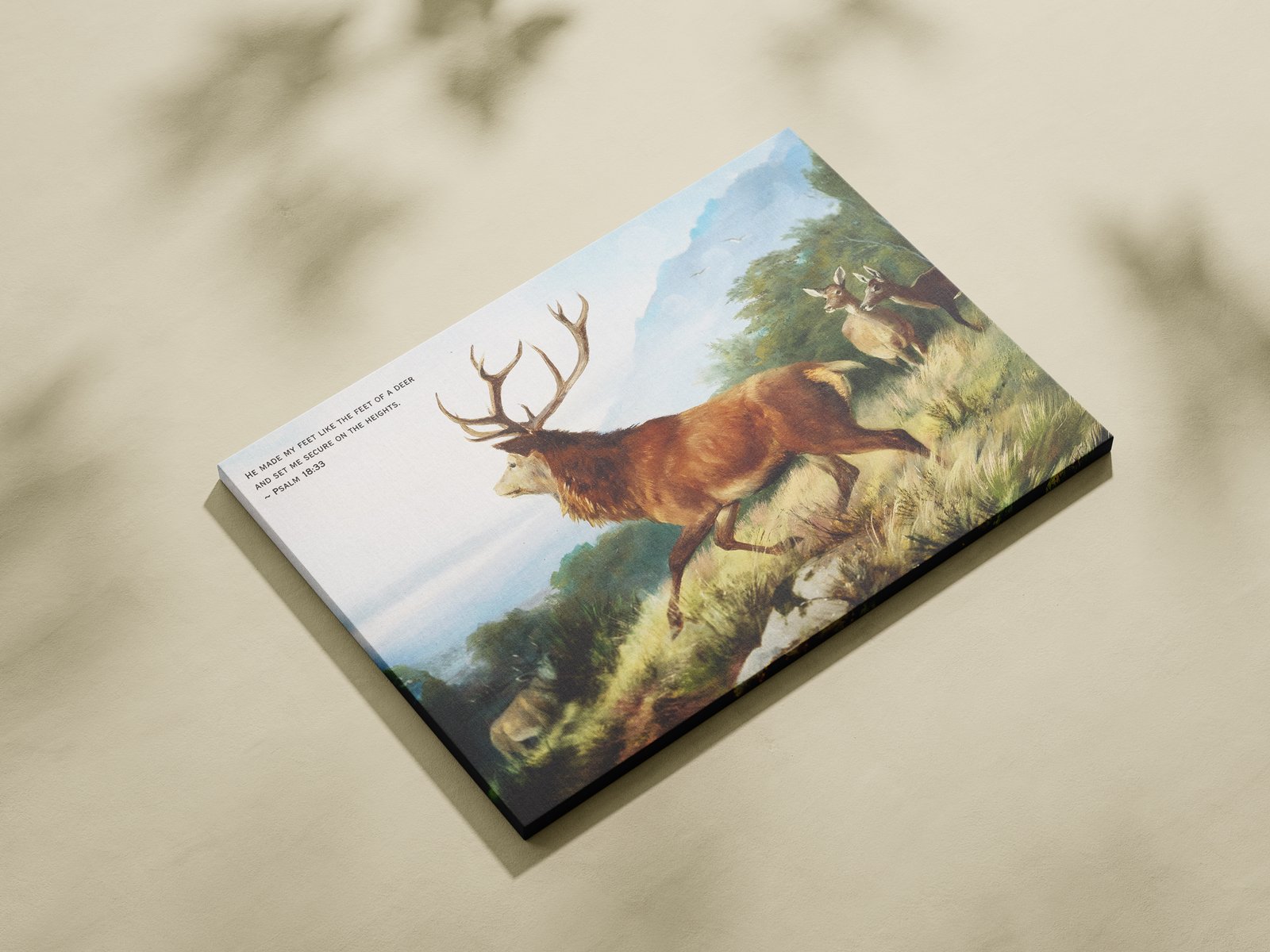 Psalm 18:33 Vintage Digital Art Print He Makes My Feet Like a Deer Christian Wall Art Painting by Deiker Carl Friedrich - Image 2