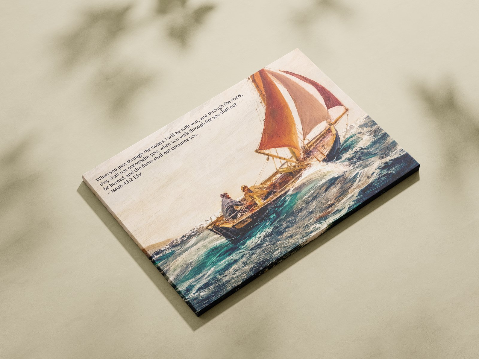 Isaiah 43:2 Christian Wall Art Bible Verse Art Vintage Fishing Boat Digital Print Christian Wall Decor for Men - Image 3