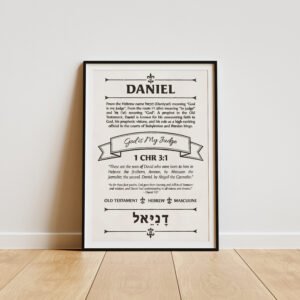 Alternative view of Daniel Name Meaning Vintage Print: Biblical Definition Verse  Christian Wall Art  (Digital Download Bundle)