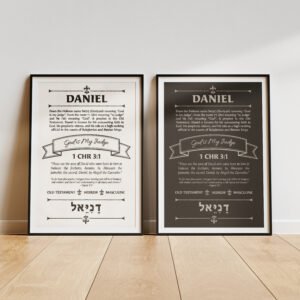 Daniel Name Meaning Vintage Print: Biblical Definition Verse  Christian Wall Art  (Digital Download Bundle)