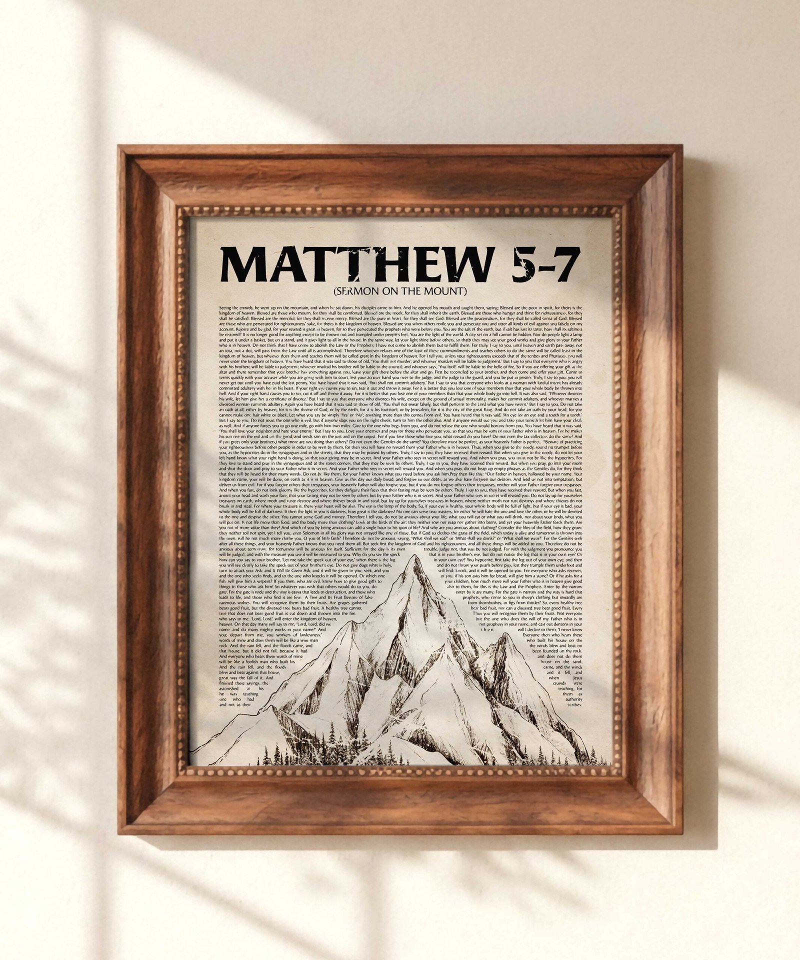 Sermon on the Mount Vintage Print: Matthew 5-7 Scripture Art Christian Wall Art (Digital Download) - Image 2