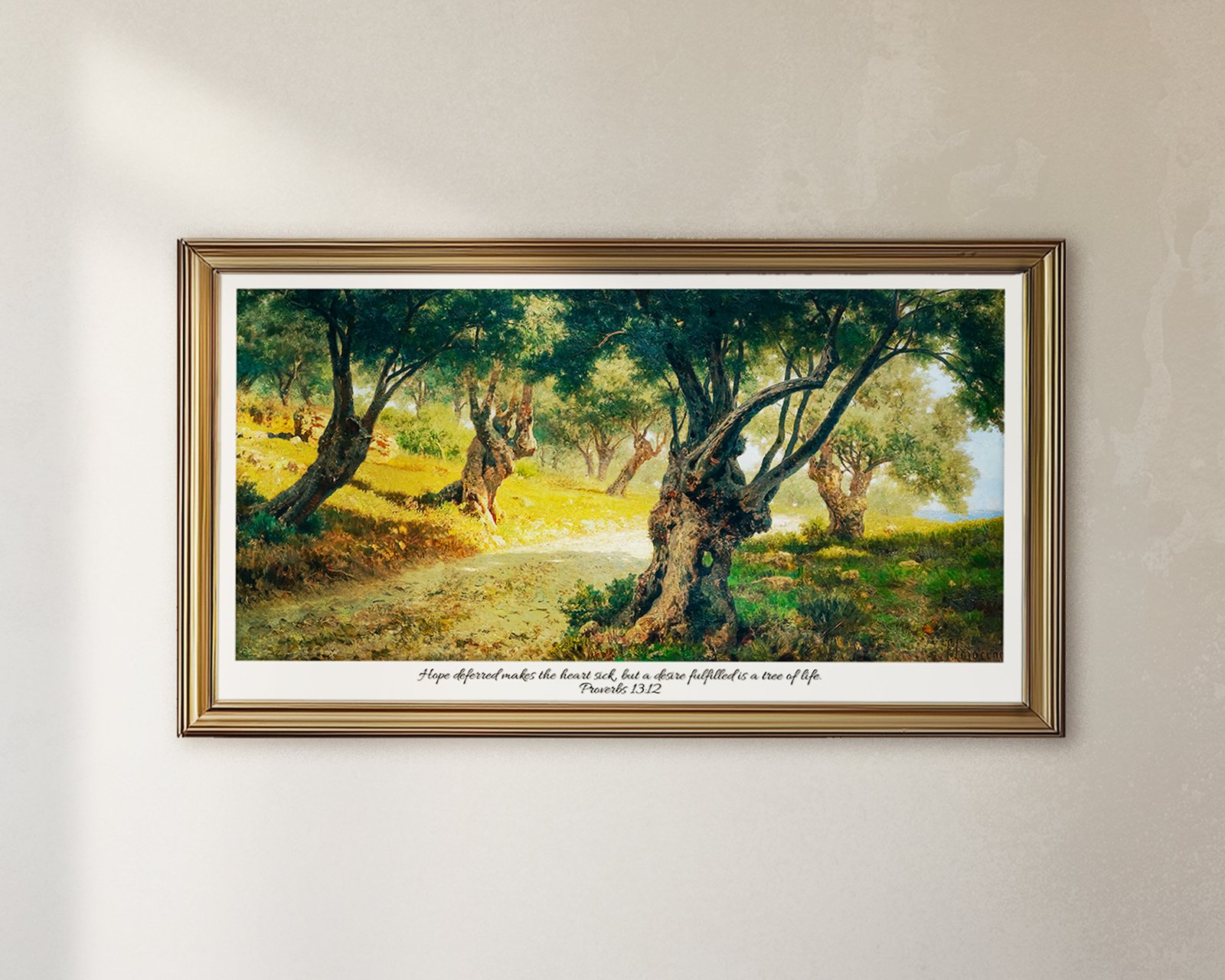 Proverbs 13:12 Bible Verse Samsung Frame TV Art Rustic Olive Grove DIGITAL Print Vintage Christian Wall Art - Image 2