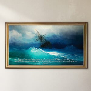 Alternative view of James 1:6 Bible Verse Samsung Frame TV Art Vintage Sailboats Digital Art Print Nautical Design for Frame TVs