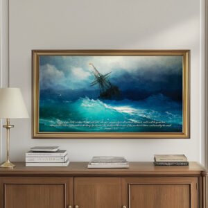 James 1:6 Bible Verse Samsung Frame TV Art Vintage Sailboats Digital Art Print Nautical Design for Frame TVs