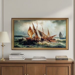 Luke 5:7 Bible Verse Samsung Frame TV Art Vintage Sailboats Digital Art Print Nautical Design for Frame TVs
