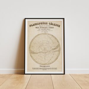 Alternative view of Psalms 19:1-4  Christian Wall Art Men’s Wall Decor Vintage Star Chart Northern & Southern Hemisphere Celestial Map Twin Bundle Deal