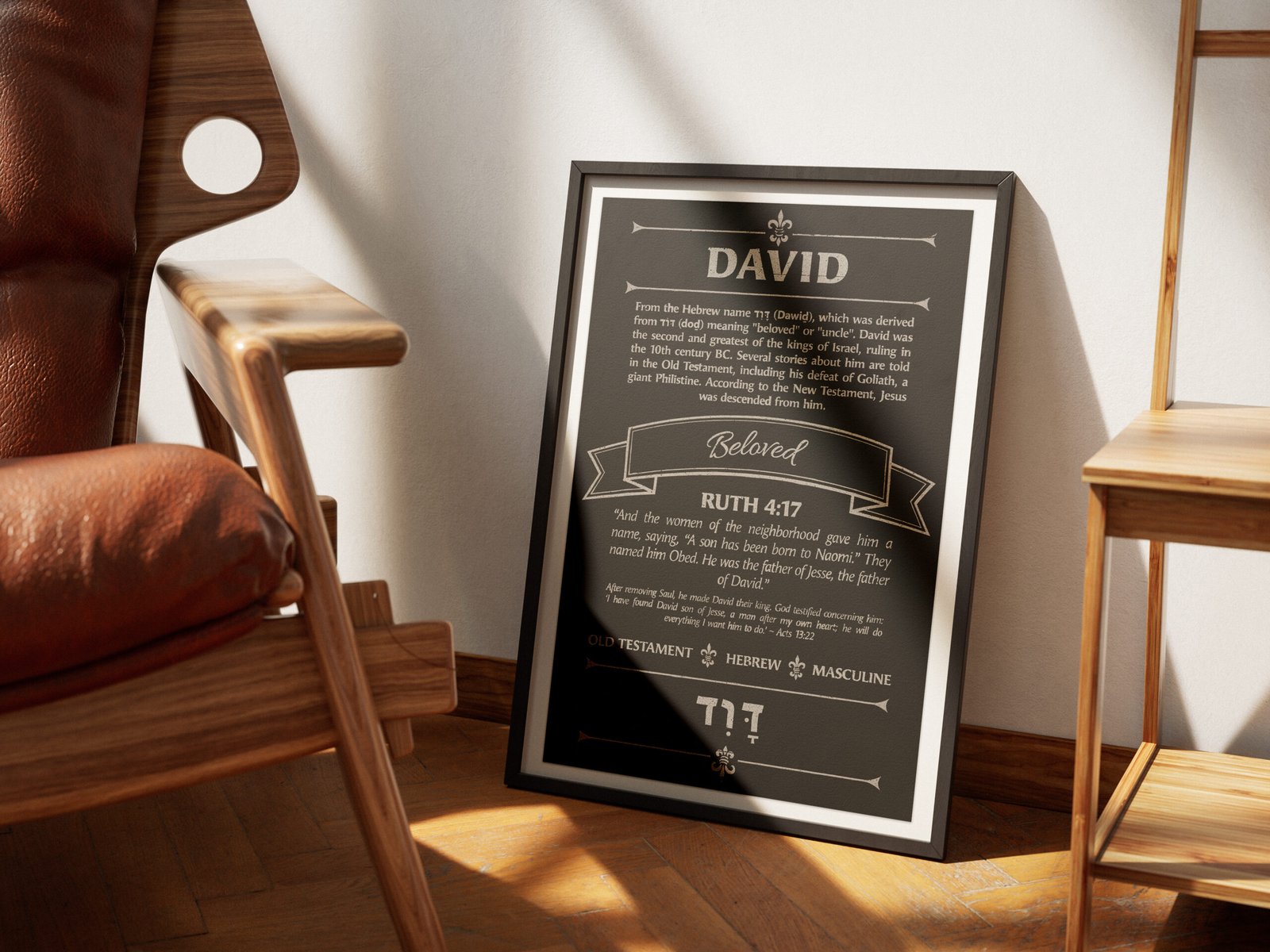 David Name Definition Print: Vintage Biblical Typography Christian Wall Art (Digital Download Bundle) - Image 4