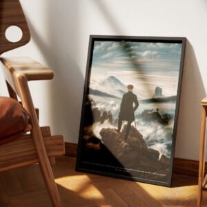 Alternative view of Matthew 7:8 Scripture Wanderer above the Sea of Fog by Caspar David Friedrich Vintage Bible Verse Art Moody Christian Wall Decor