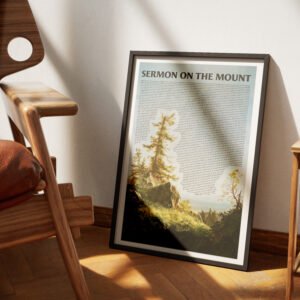 Alternative view of Sermon on the Mount Vintage Art Print: Matthew 5-7 Bible Verse Christian Wall Art (Digital Download)