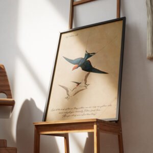 Alternative view of Matthew 6:26  “Look at the Birds” Vintage Swallow Digital Art Print Christian Wall Art for Men