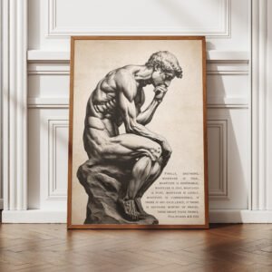Philippians 4:8  Masculine Vintage Bible Verse Digital Print Christian Antique Wall Art 'The Thinker'  Downloadable Printable Wall Decor