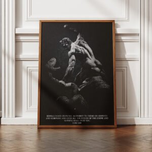 Alternative view of Luke 10:19 Bible Verse Art Print Originally Hercules fighting Achelous as a snake Vintage Grunge Masculine Christian Wall Art