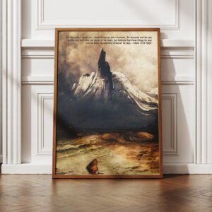 Alternative view of Mark 11:23  Christian Wall Art for Men Vintage Painting of Mountains And Ocean DIGITAL Art Print Stethind in the Fog by Peder Balke