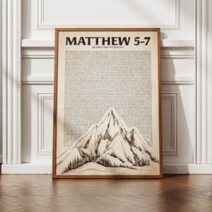Sermon on the Mount Vintage Print: Matthew 5-7 Scripture Art Christian Wall Art (Digital Download)