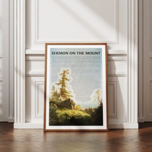 Sermon on the Mount Vintage Art Print: Matthew 5-7 Bible Verse Christian Wall Art (Digital Download)