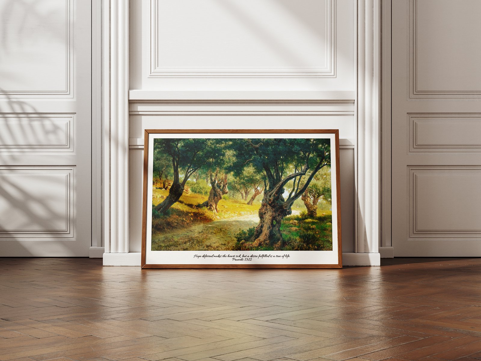 Proverbs 13:12 Bible Verse Rustic Olive Grove DIGITAL Print Vintage Christian Wall Art The Olive Grove, Palermo by Francesco Lojacono